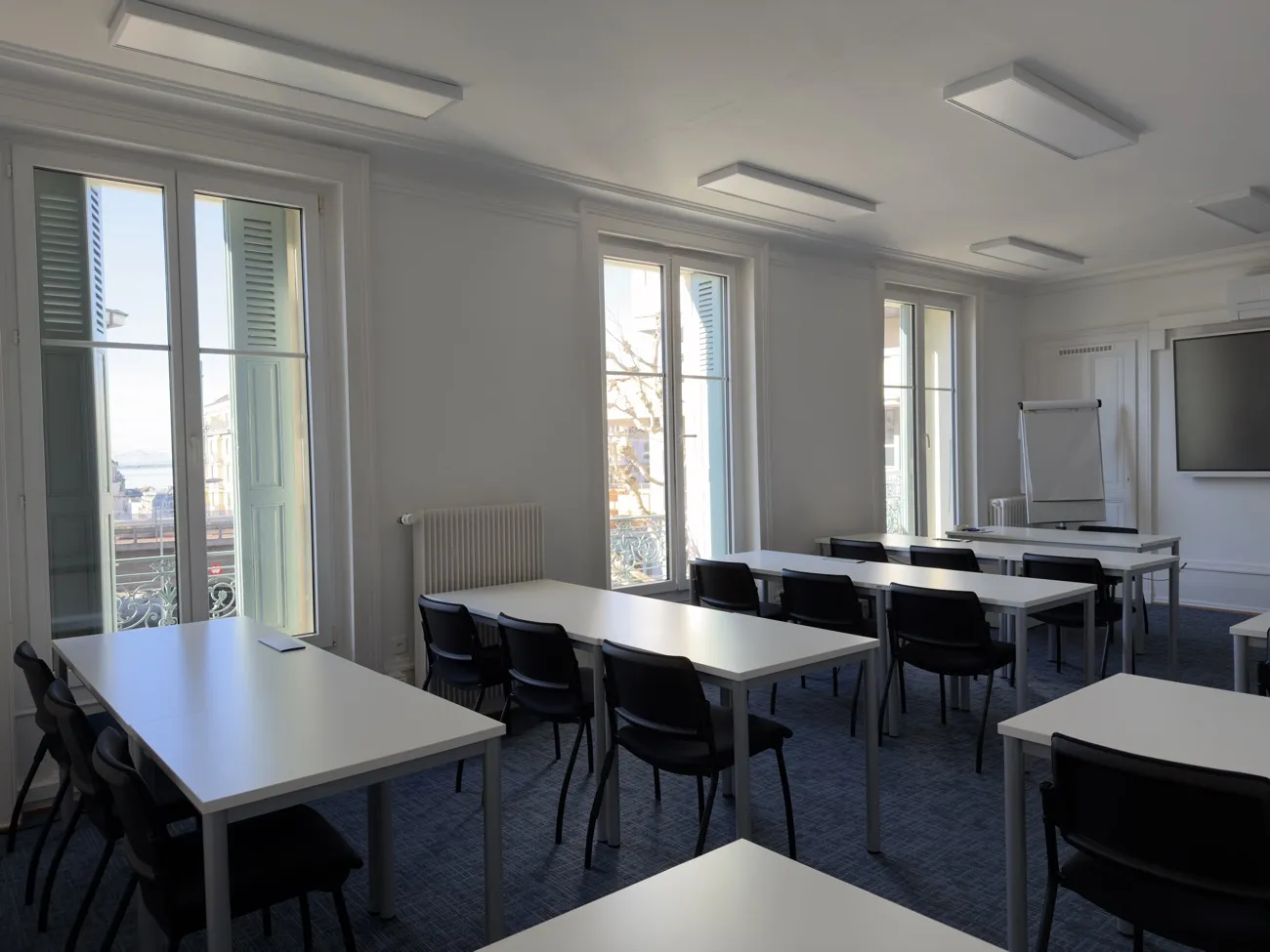 Salle de formation à Lausanne en configuration classe