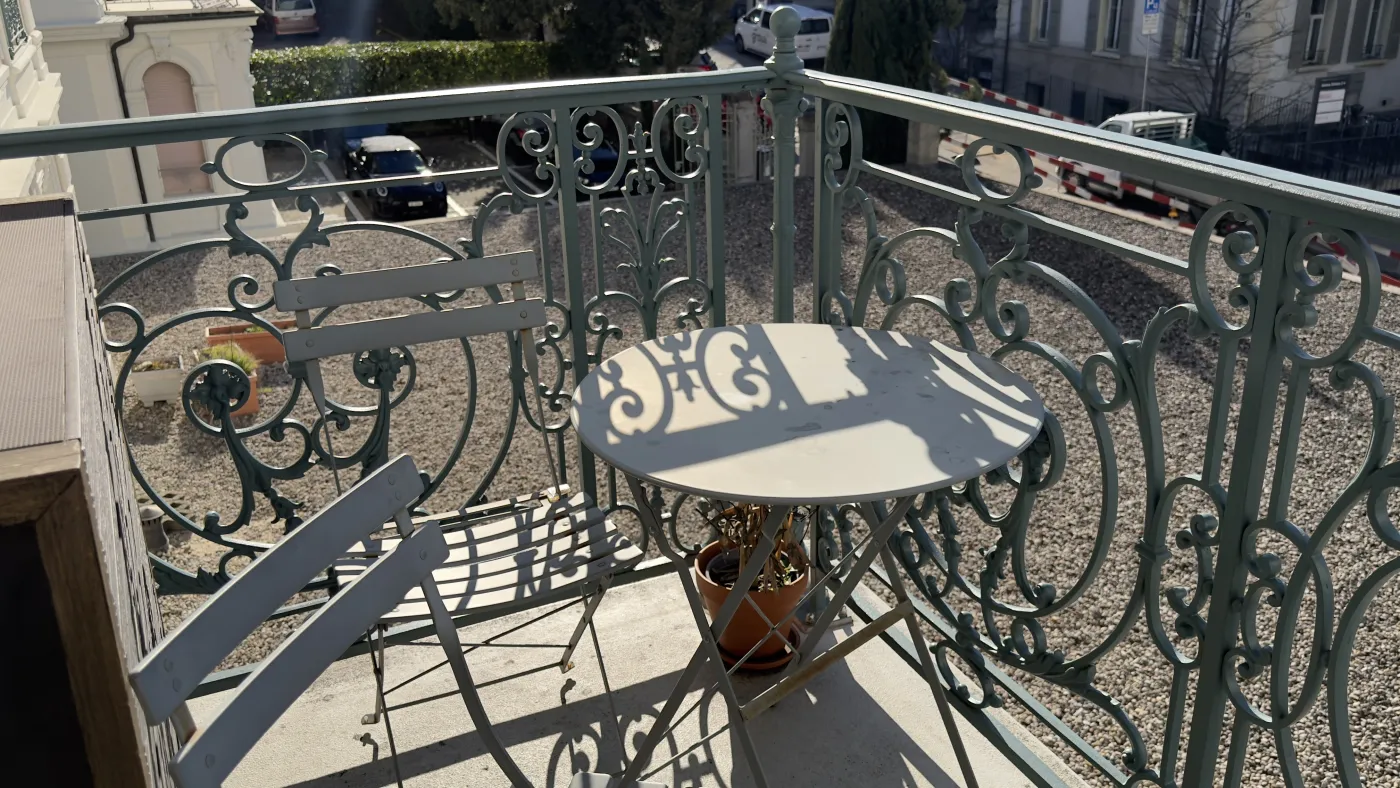 Balcon de la salle de pause de Yomeeting à Lausanne